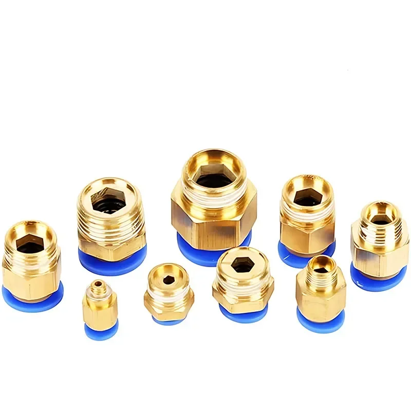 공압 에어 커넥터 PC 피팅 나사 1/8 1/4 3/8 1/2 푸시 인 에어 퀵 커넥터, 공압 부품, 4mm, 6mm, 8mm, 10mm, 12mm