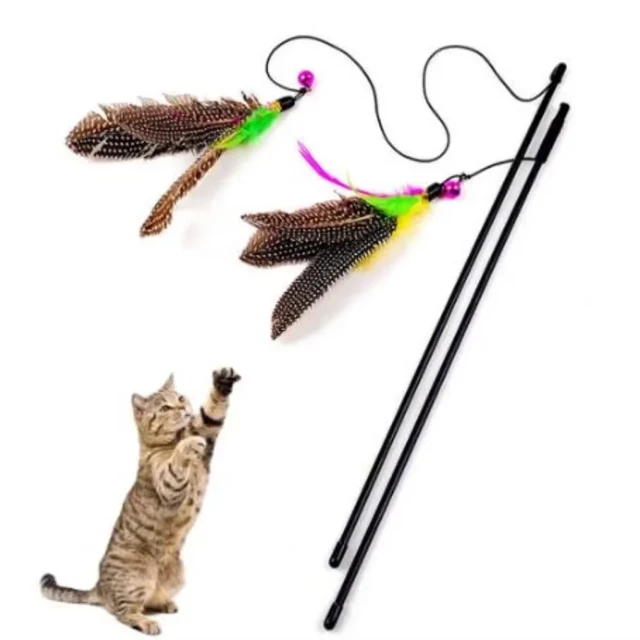 Funny Kitten Cat Teaser Interactive Toy Rod with Bell and Feather Toys for Cats Teaser Interactive Toy Rod Pet Cats Stick Funny Kitten Cat Teaser Interactive Toy Rod with Bell and Feather Toys for Cats Teaser Interactive Toy Rod Pet Cats Stick
