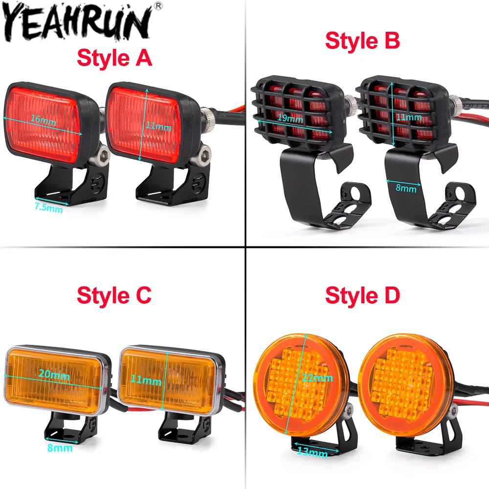 YEAHRUN RC Auto Dach Licht LED Scheinwerfer Scheinwerfer für Axial SCX10 Wraith TRX4 TRX6 Tamiya 1/10 RC Crawler Auto DIY Teile