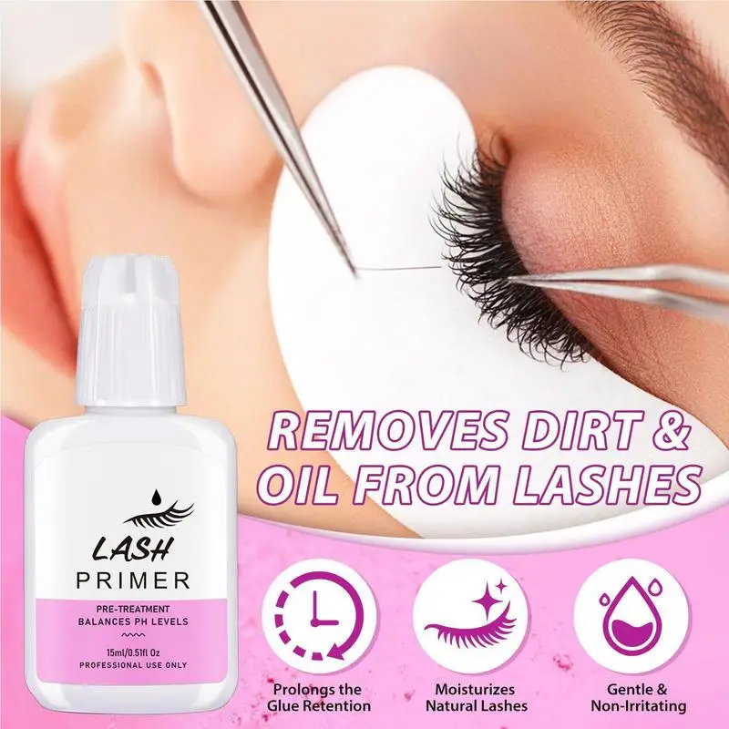 

Eyelash Glue Primer 15ml For Lash Extension Strength Glue Adhesive Bonding False Eyelashes Long Lasting Fixing Agent Glue Tools