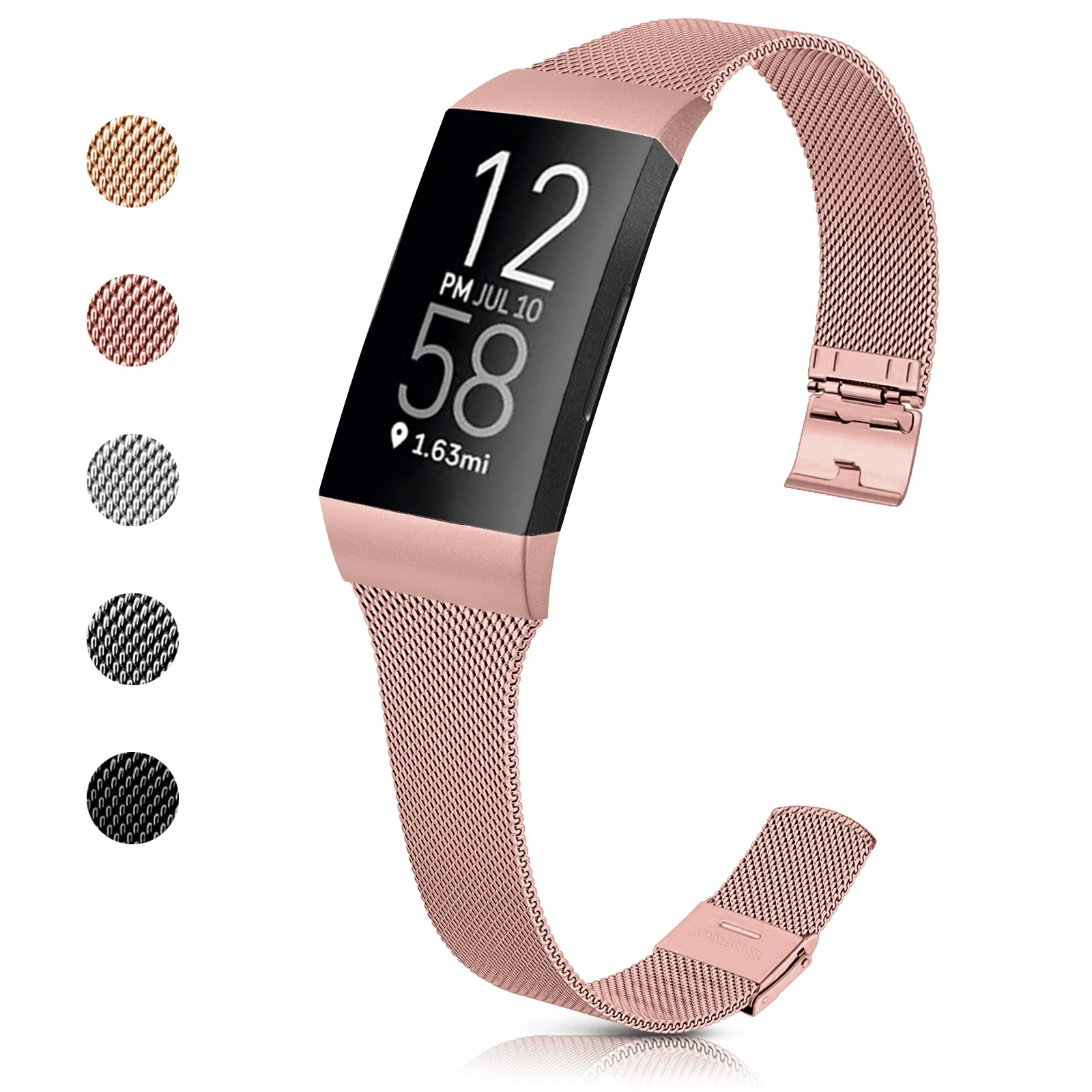 

Браслет Миланский Магнитный из нержавеющей стали для Fitbit Charge 4, металлический 3-полосный браслет SmartWacth для Fitbit Charge 3 SE Correa