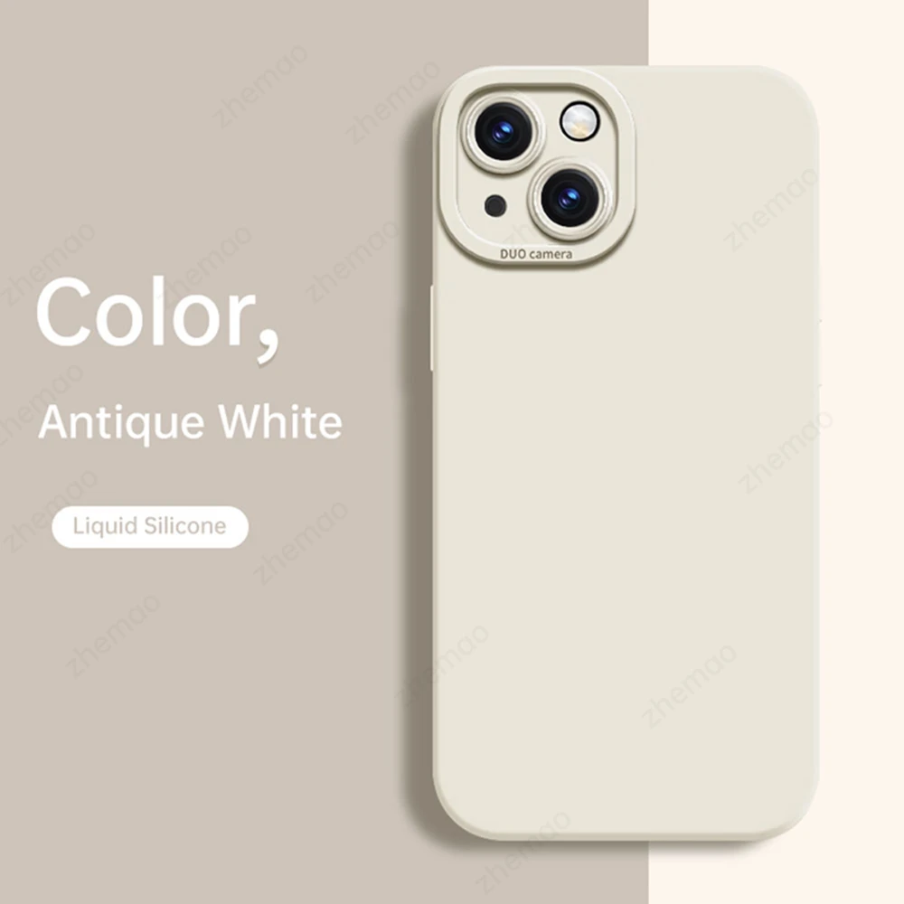 thumbnail image 1 of Funda cuadrada de silicona líquida para teléfono móvil, carcasa suave a prueba de golpes para iPhone 14, 13, 12 Mini, 11 Pro, XS Max, X, XR, 7, 8, 6, 6s Plus, SE2, 1 of 5