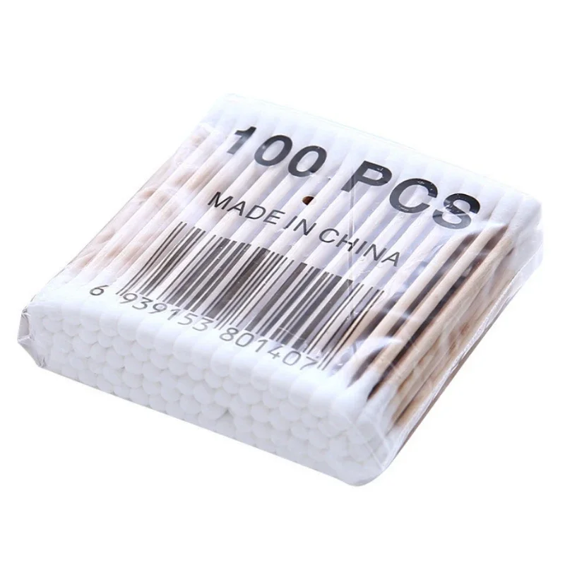 Baby Bamboo Cotton Swab Wood Sticks Soft Cotton Buds Cleaning of Ears Tampons Cotonete Pampons 100pcs/Pack
