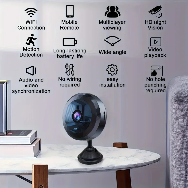 1080P HD Mini Wireless WiFi Camera Babymonitor Home Security Night Version Voice Video Surveillance 360° Human Detection NEW 4