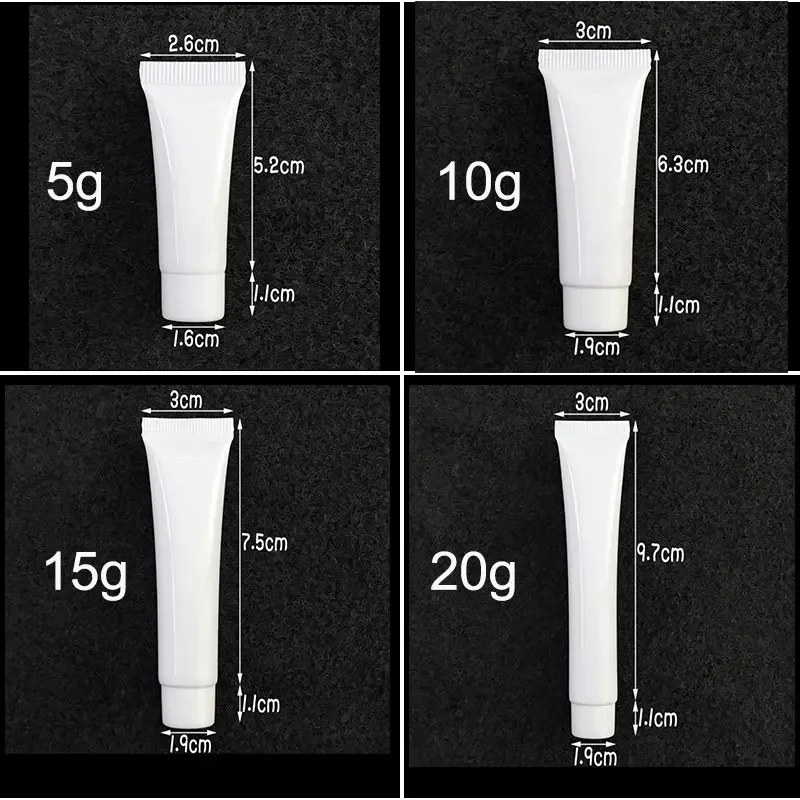 5-200ml White Plastic Soft Bottle Cosmetics Hand Facial Cream Empty Squeeze Tube Shampoo Lotion Refillable Bottles