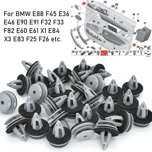 10St. Türverkleidung Clips Innenverkleidung Klips Für BMW 51418224781