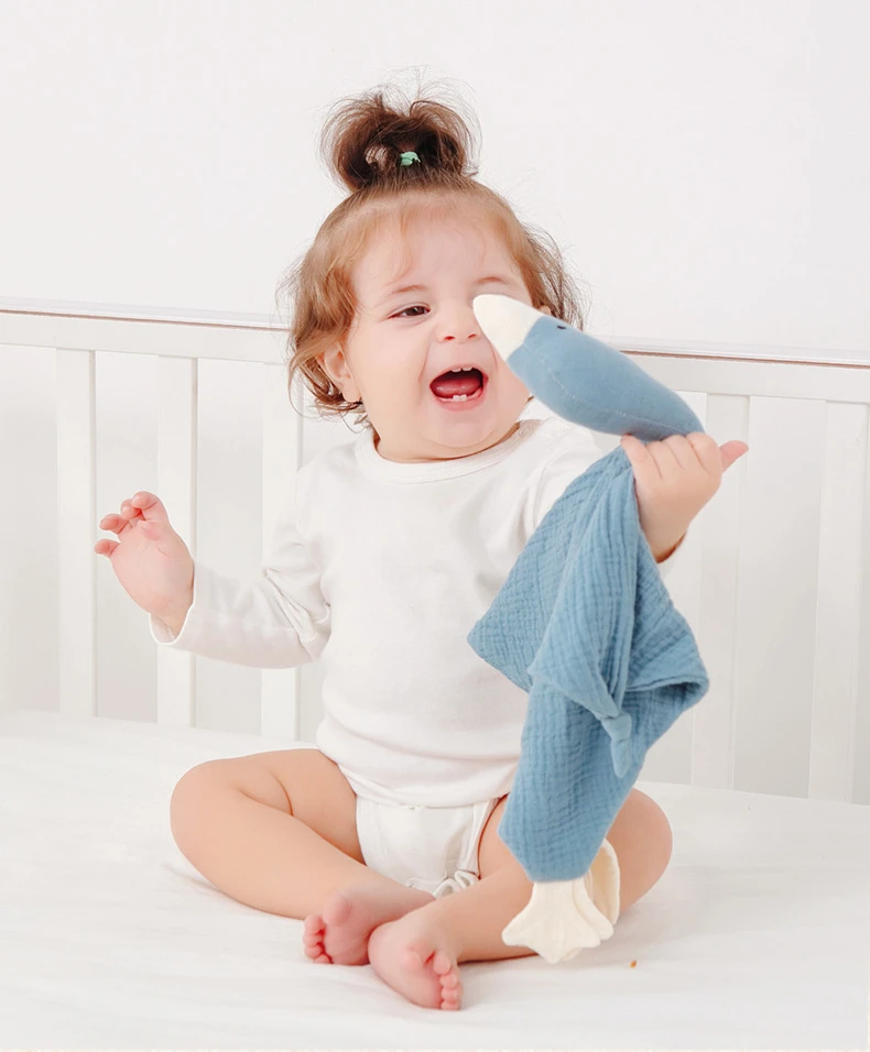 Description Picture 2 of itemBaby Soother Appease Towel Bib Soft Animal Goose Doll Teether Infants Comfort Sleeping Nursing Cuddling Blanket Toys