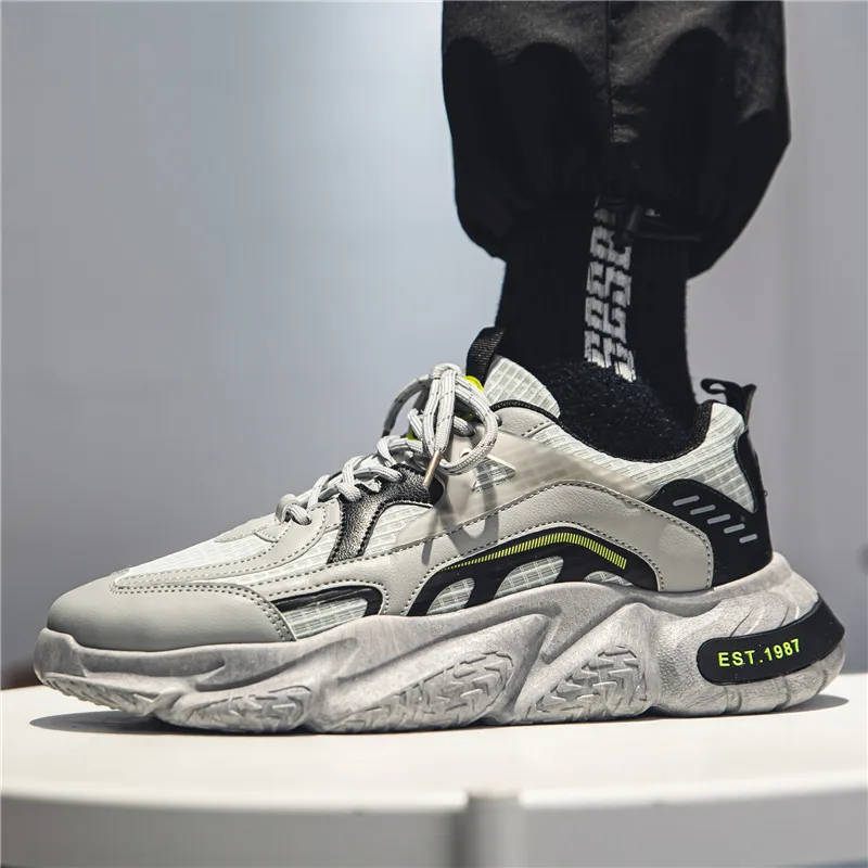 Sneakers Casual Alla Moda Uomo Di Lusso Alla Moda Scarpe Con Fondo Spesso Moda Maglia Traspirante Piattaforma Da Jogging Maschile Scarpe Da Ginnastica