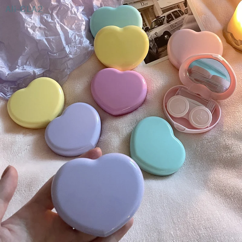 

Дорожная коробка для контактных линз, 1 шт., набор инструментов для глаз, Женский контейнер для хранения женских и женских контактных линз в форме сердца, контейнер для ухода за глазами с фотоэлементами