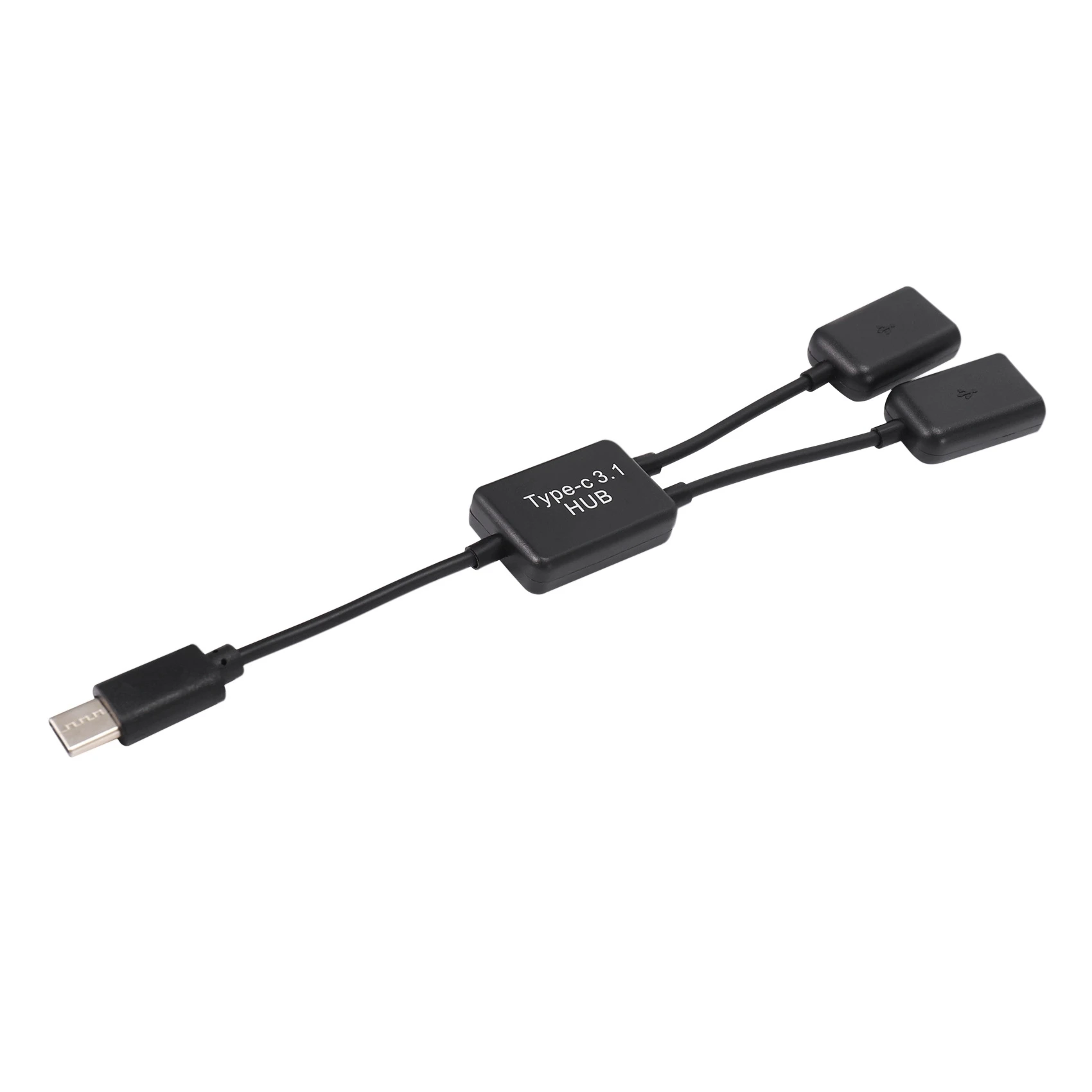 A02R 유형 C OTG USB 남성 - 듀얼 2.0 여성 OTG 충전 2 포트 허브 케이블 Y 분배기