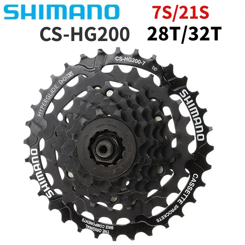 SHIMANO Tourney HG200 7 Speed 12-28T/12-32T Cassette CS-HG200-7 For MTB Mountain Bike Rust-resistant Surface Treatmen bicycle cassette bicycle sprocket gear bike sprocket bike freewheel