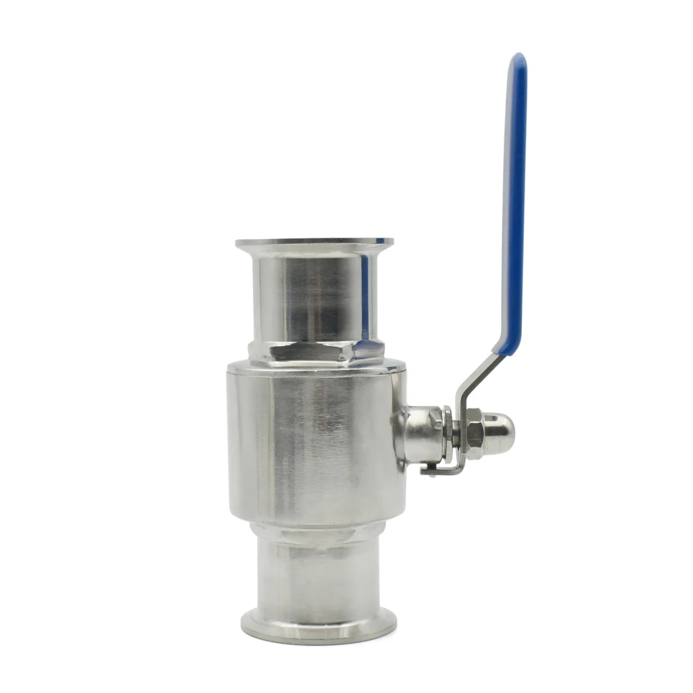 OD12.7-51mm 304/316L Stainless Steel Sanitary Grade Straight Through Fast Ball Valve With Three Clamps 25.4-64mm Self-made