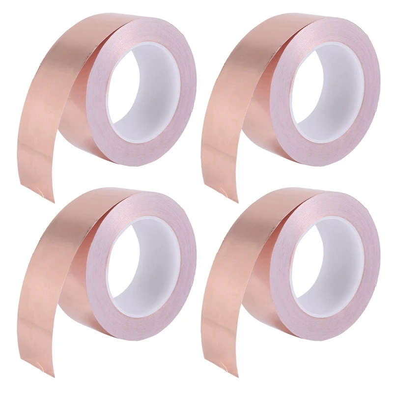 

4X Copper Foil Tape 50Mm X 30M For EMI Shielding Conductive Adhesive For Electrical Repairs,Snail Barrier Tape Guitar