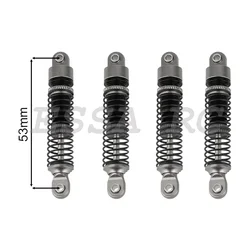 Set of 4 Aluminum Shock Absorbers for RC Crawlers - Premium Upgrade Parts (Gray - 53mm)