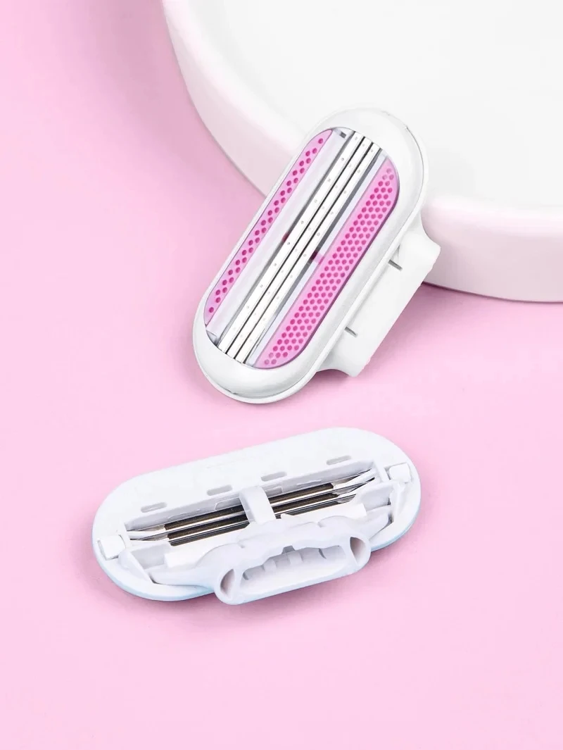1 Handle + 4/8 Razor Blade Women Safety Razor Blades Face/ Leg/ Armpit/ Bikini Beauty Hair Removal Shaving Compatible Venus Shaver