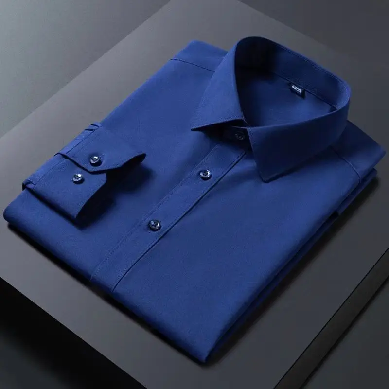 Male Dress Shirt Classic Style Men's business Solid Shirts Long Sleeve