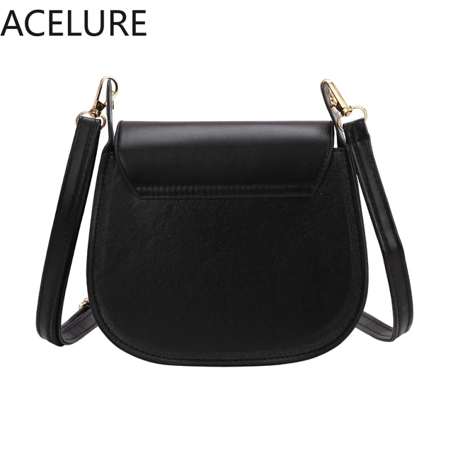 BS ACELURE Smal Ladies Shopping Purse Flap Cover Hasp Shoulder Bags for Women Brown Black PU Leather Crossbody Messenger Bags 5