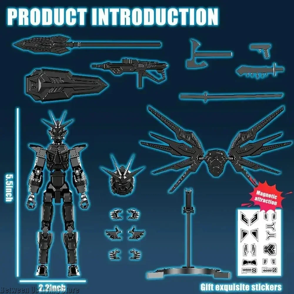 T13 ROBO 13 Action Figure - Modello di visualizzazione robot da collezione preassemblato stampato in 3D da 5,2 pollici - immagine 6