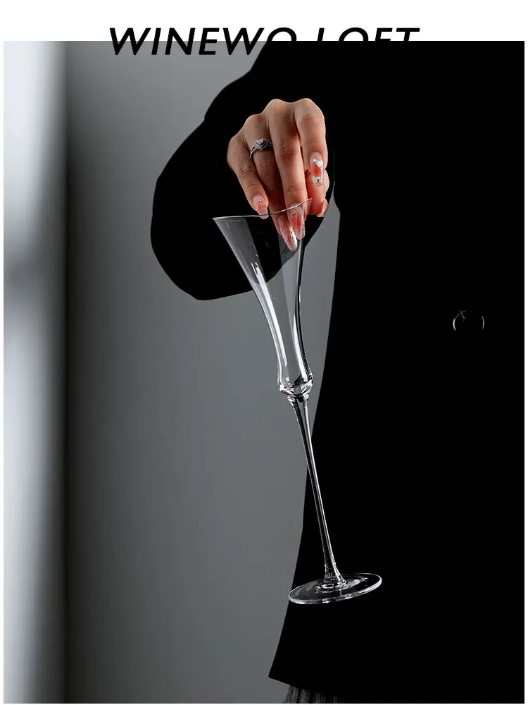 Glass Drinkware 120ml Transparent Thin Rods Small Goblet Champagne Flutes Cocktail Glasses Home Party White Wine Barware