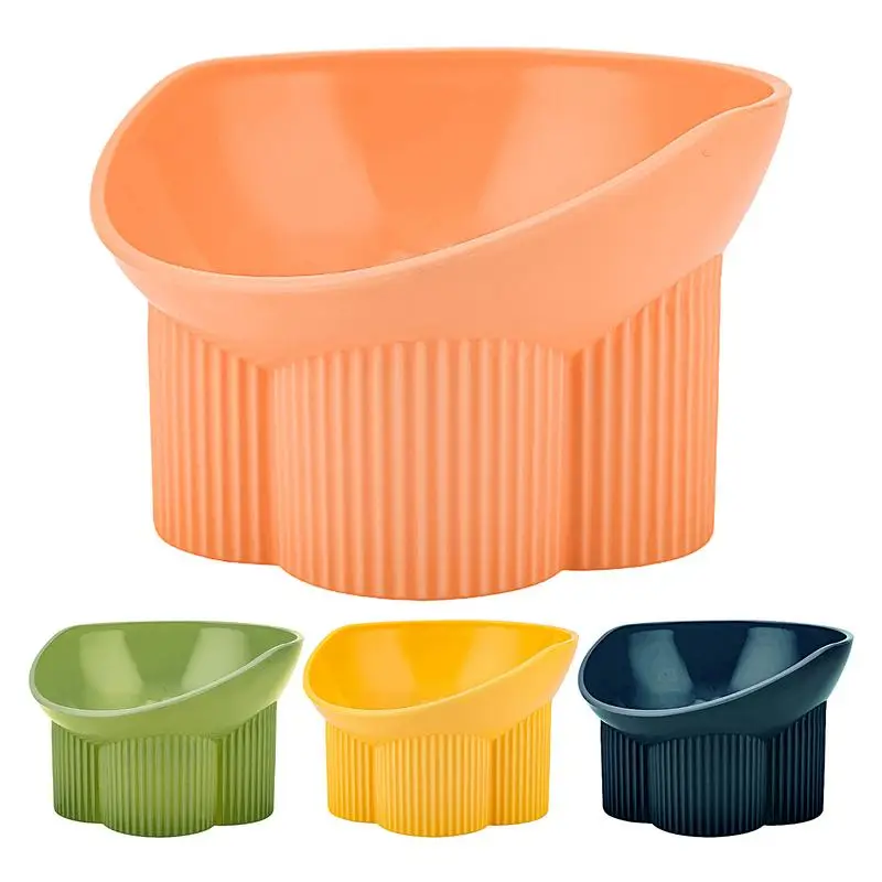 

Elevated Tilted Cat Bowls 15 Degree Anti-tip Macaron Color Neck Guard Dog Bowl Cat Food Drinking Water Feeder Pet Supplies