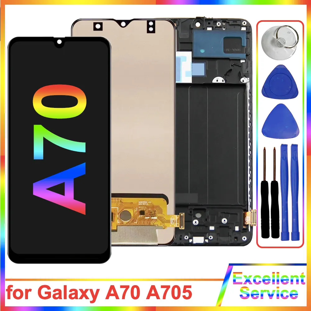 Super AMOLED A70 экран для Samsung Galaxy A70 A705 A705F ЖК-экран сенсорный экран дигитайзер Замена для Samsung A705 дисплей