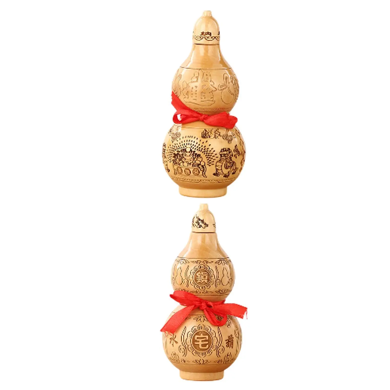 Gourd Ornament Home Decoration Statue Wooden for Bedroom Outdoor Living Room
