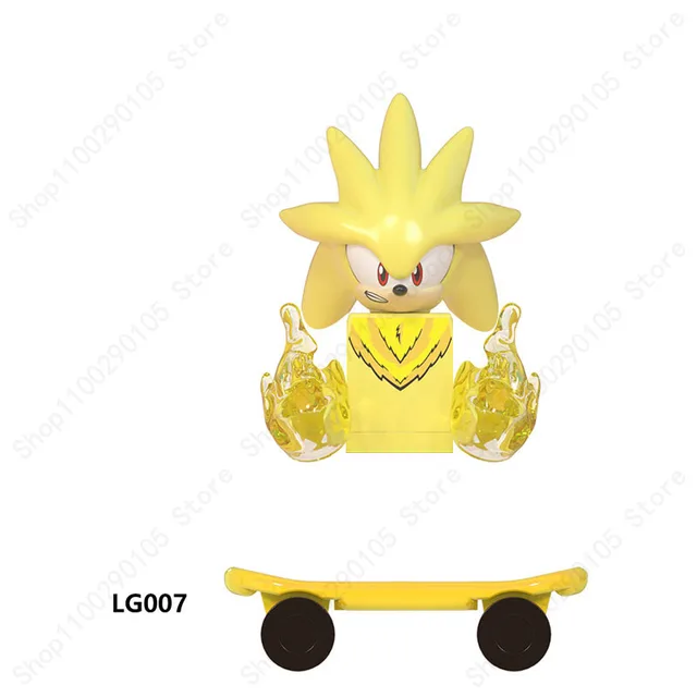 Mini Action Figure Building Block Sonic Teirusu Silver Nakkurusu Shadow Eggman Blaze Storm Knuckles KF6123 LG1001 WM6086 Bricks 007