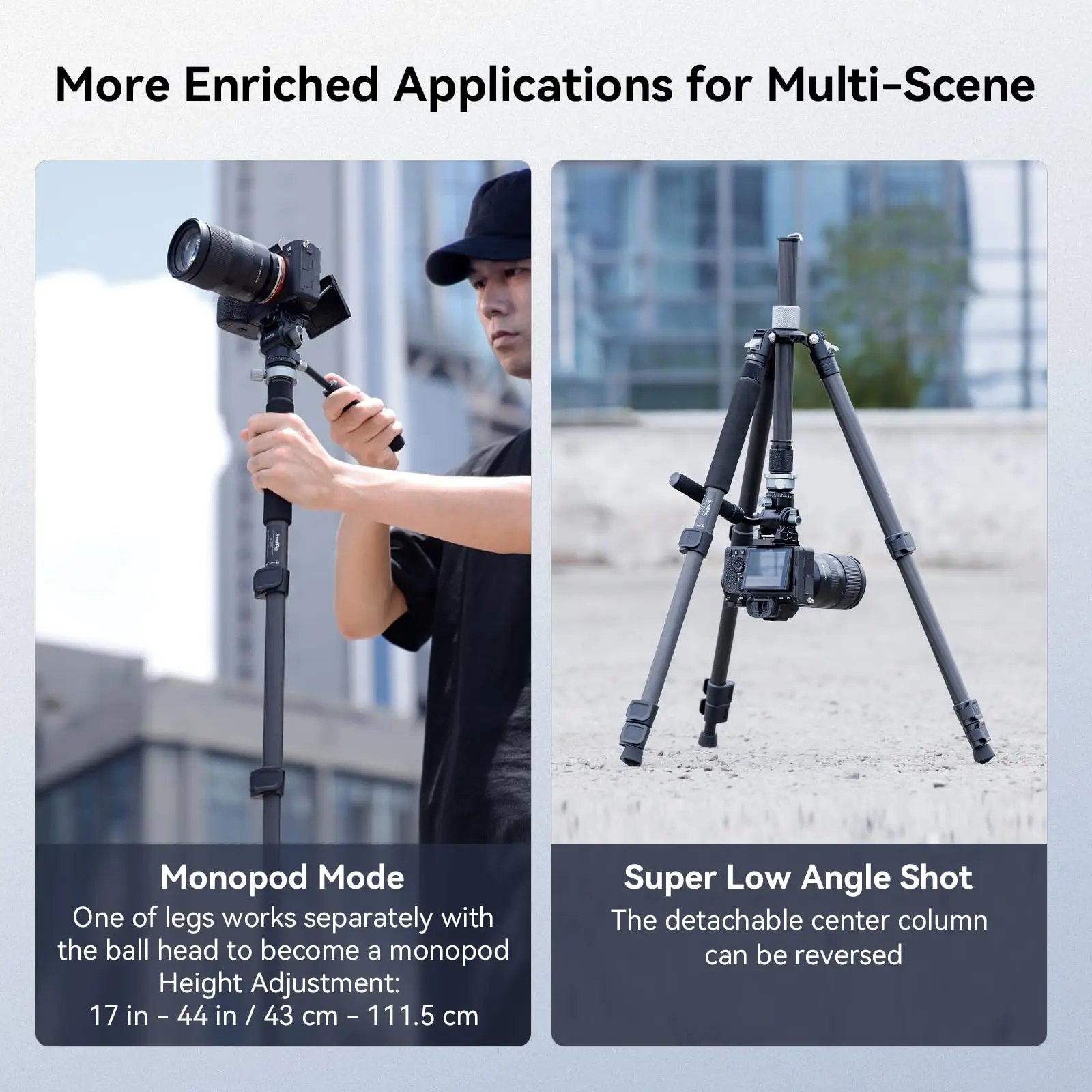 Travel Video Tripod Kit Lightweight Tripods with 360° Video Head for Arca-Swiss