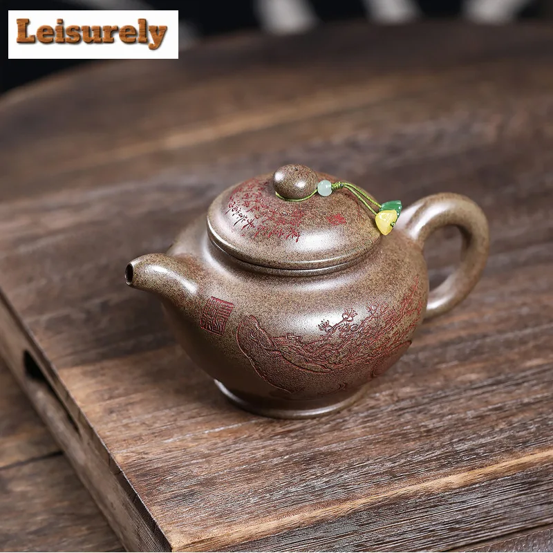 420ml Yixing Purple Clay Teapots Handmade Plum Blossom Deer Pot Raw Ore Wood-fired Porcelain Mud Kettle Zisha Tea Set Supplies