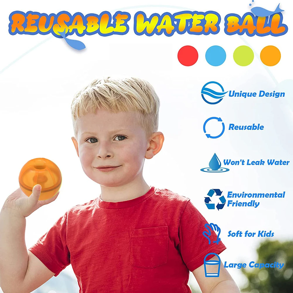 12 Pcs Outdoor Summer Toys Magnetic Reusable Water Ball With Mesh Bag Self Sealing Water Splash Ball for Kids Outdoor Activities 6