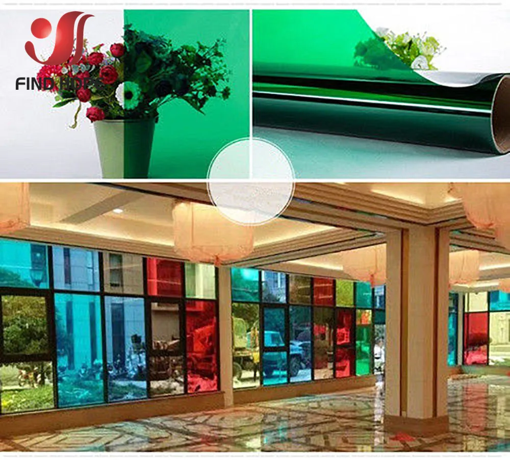 Transparent Colourful Window Film Stain Glass Tint Self Adhesive Decor Roll DIY 
