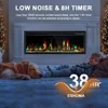 Electric Fireplace-50 Inch Fireplace Heater and Linear Fireplace W 15 Belt Light Colors-Fireplace Insert W 5100 BTU Heat Output 5