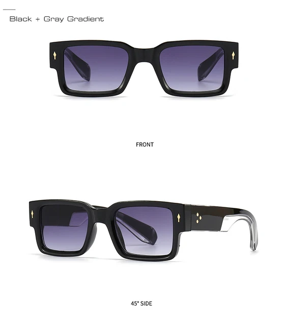 Vintage Punk Square Sunglasses With Rivets For Men And Women_voghion.com