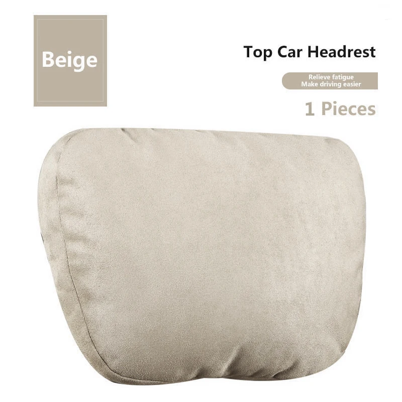 Lot De 2 Coussin Appuie-tête Voiture – Oreiller Cervical Ergonomique En Coton & Cuir Respirant