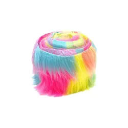 Faux Fur Fabric for DIY Crafts and Holiday Decorations - 1.5 Meters (Colorful)