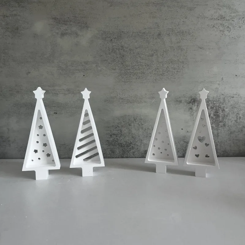 Christmas Day Atmosphere Decorative Lamp Mold Christmas Tree Plaster Ornament Mold Candle Aromatherapy Dropping Decoration Mould silicone mold
