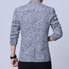 2023 Autumn winter men's casual suit Korean version slim-fit plaid suit jacket plus fleece thickened coat large size single west 5