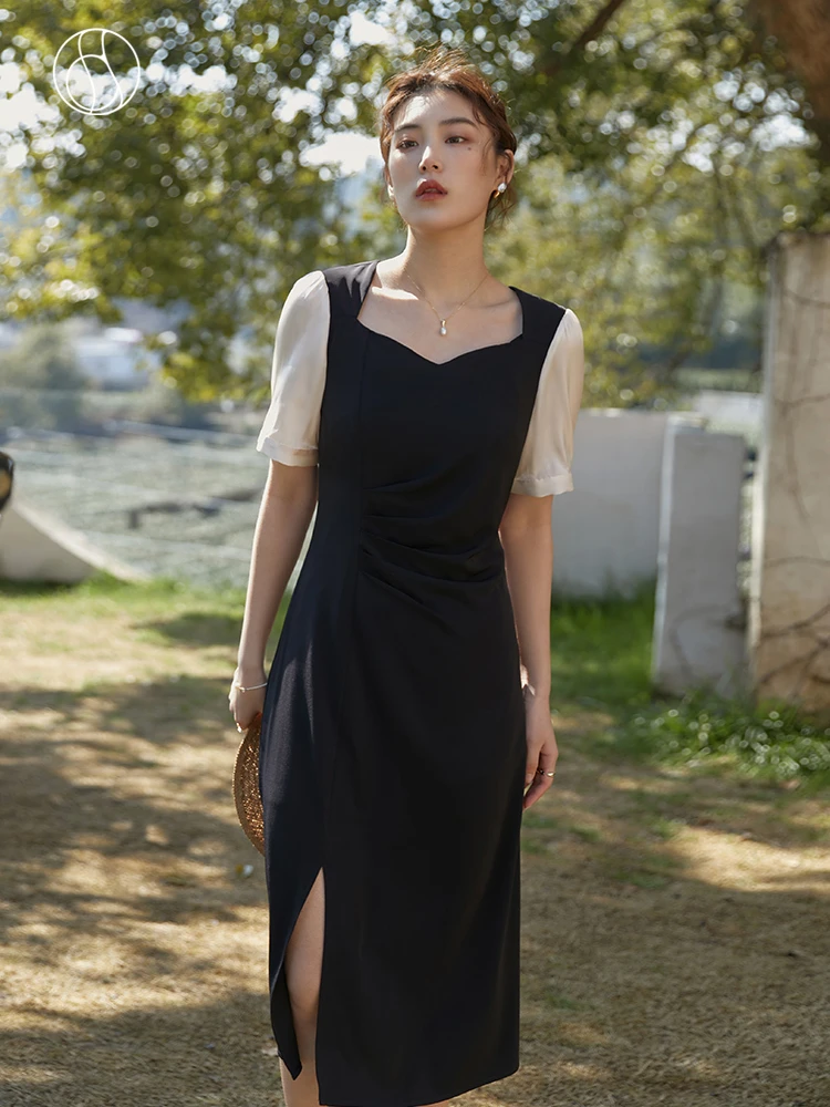 mid calf a line dress