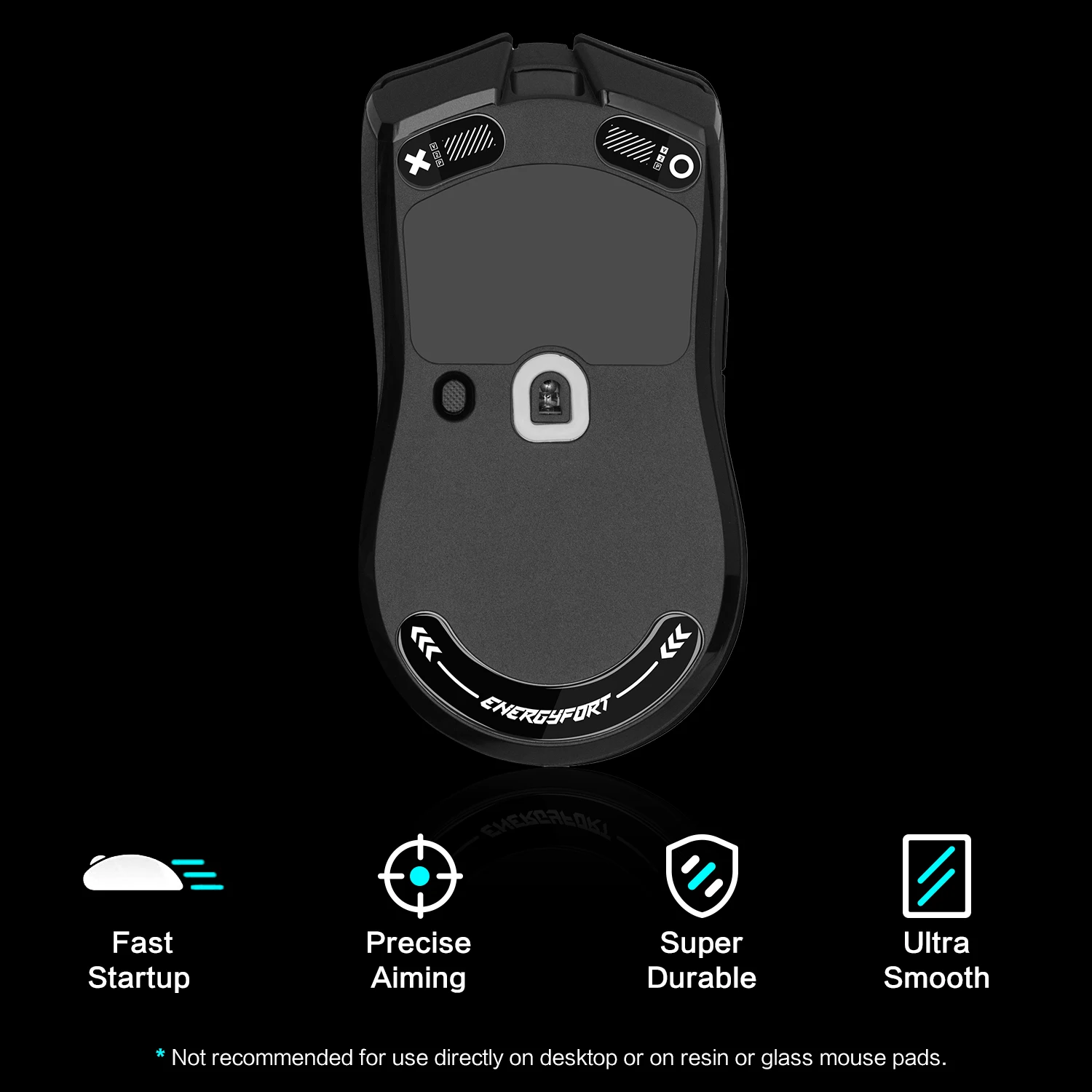 Ultra-Strong Curved Glass Mouse Skates - Super Smooth Glide Enhancement