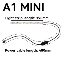 Ultra-Bright LED Light Strip with Ra95 Fill Light - 24V 3D Printer Accessory (For A1 mini)