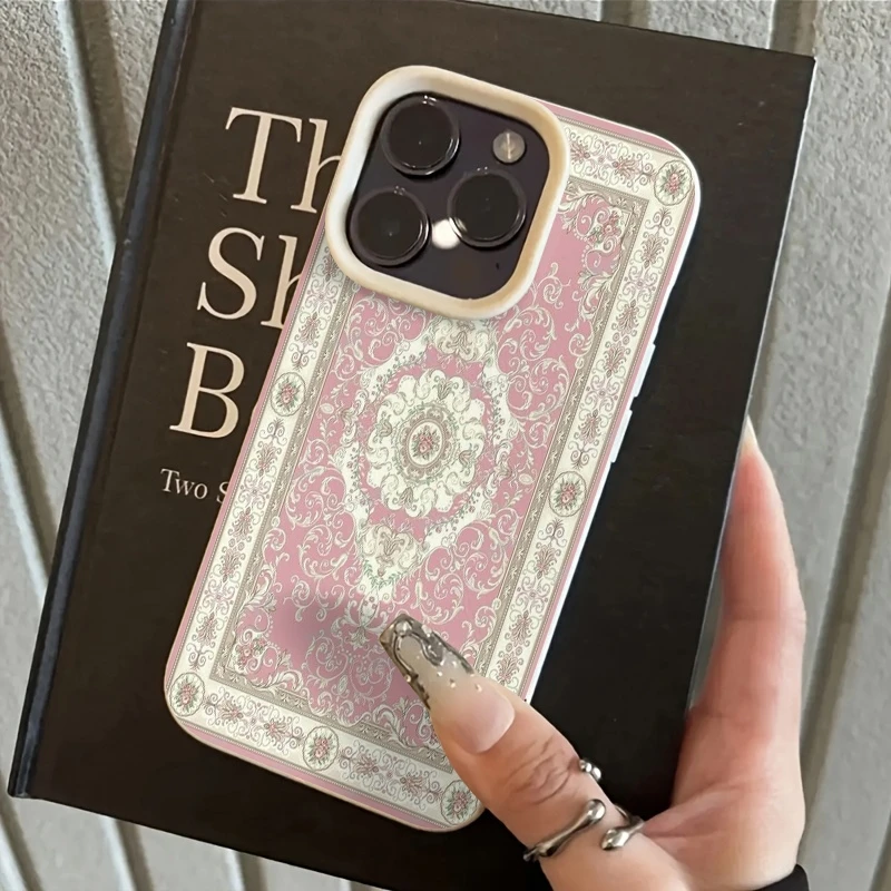 Pink Vintage European-Style Shockproof Phone Case Cover