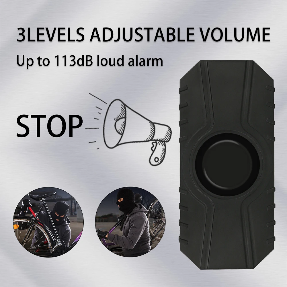 Motorcycle Alarm Bike Alarm Wireless Vibration Alarm Anti Theft Alarm Motorcycle Bicycle Alarm 113dB Loud Vibration Sensing Wireless Anti-Theft Vehicle Security Alarm System With Remote Control