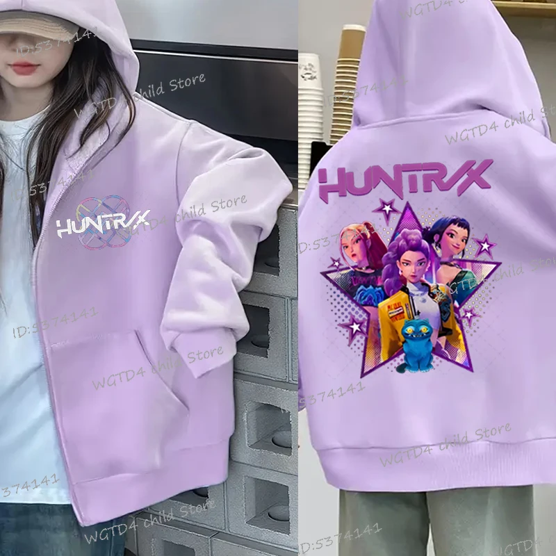 Sweat à Capuche KPop Demon Hunters Anime Huntrix Huntr/X - Merch Officiel, Coupe Classique, 241 G