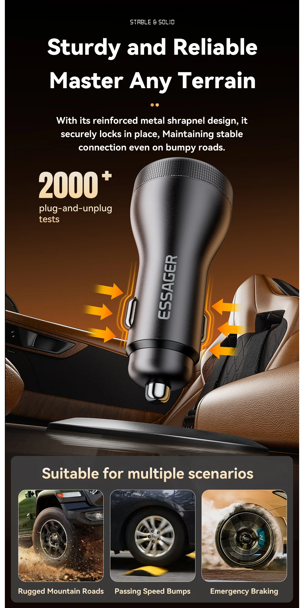 73W USB C Car Charger Quick Charge 4.0 PD3.0 Fast Charging Adapter for iPhone16