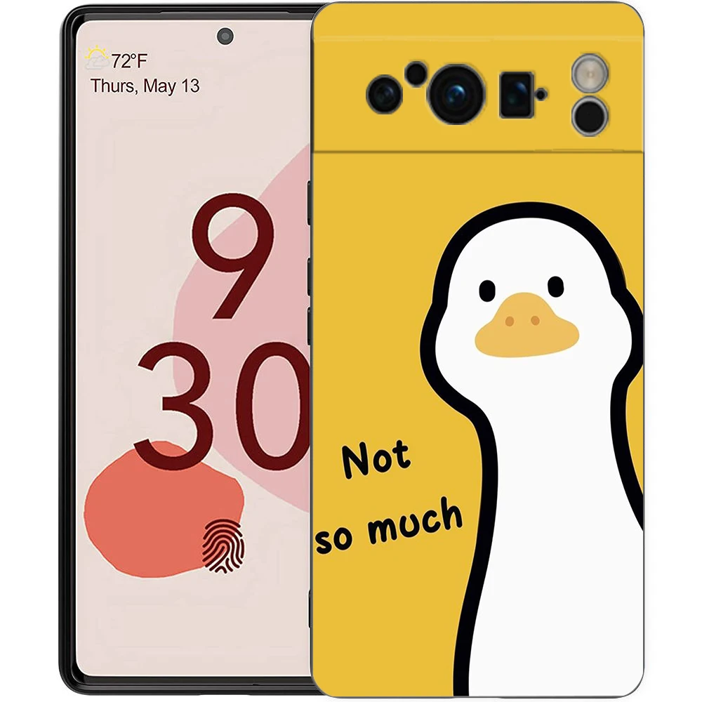 Cute Cartoon Duck Shockproof Black Soft TPU Back Cover Phone Case
