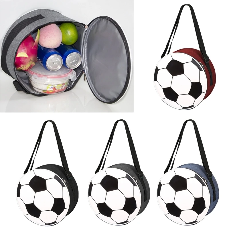 

Fashion Football Shape Lunch Thermal Bag Adult Teens Casual Lunch Box Food Tote Container Handbag for School Office Picnic