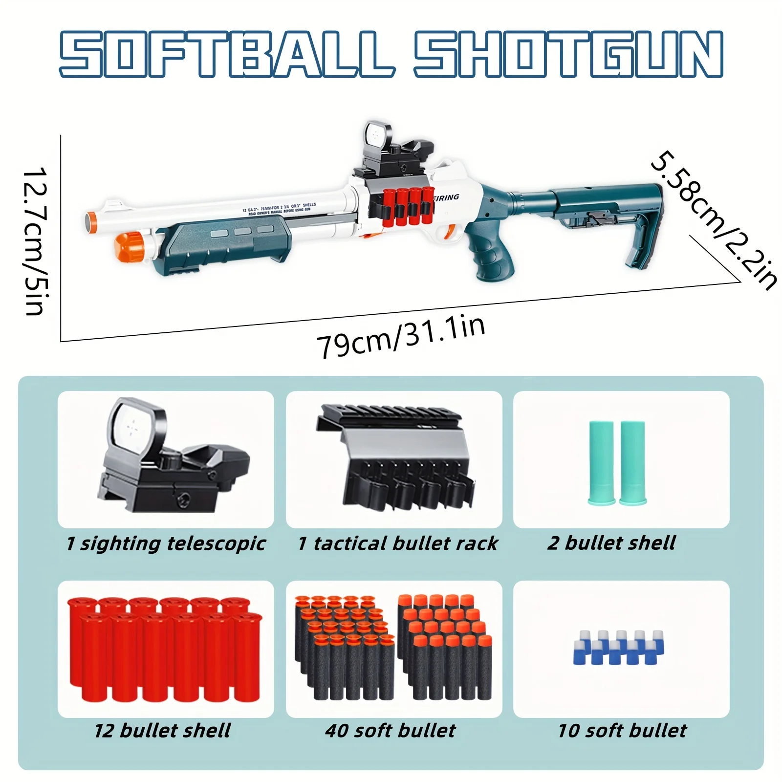 Toy gun model foam gun (31 inch) soft bullet shotgun 5