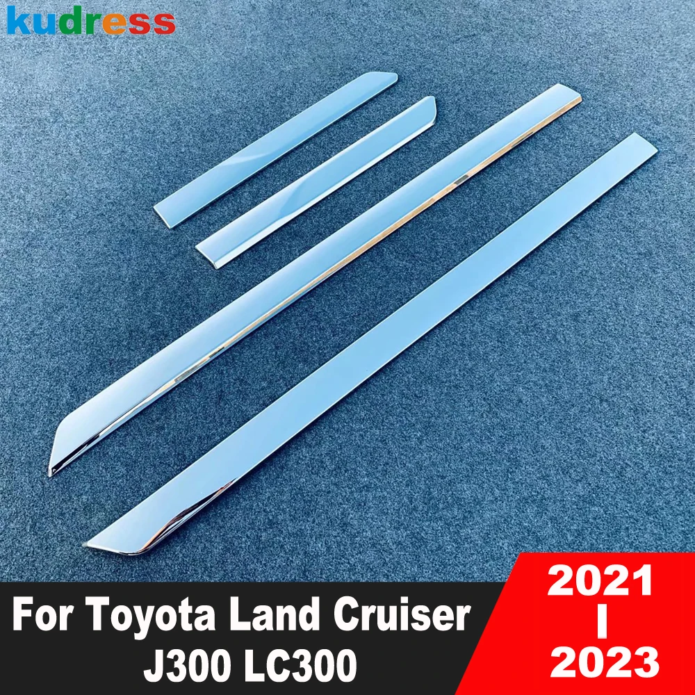 

For Toyota Land Cruiser J300 LC300 2021 2022 2023 ABS Chrome Car Side Door Body Molding Trim Door Line Garnish Strip Accessories