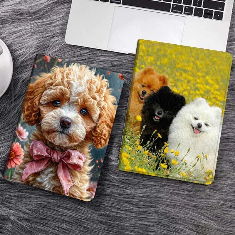Cute Cartoon Dog Flower Art Soft Tablet Case - Perfect Gift