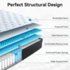 Queen Size Mattress Medium Firm Hybrid Mattress with Gel Memory Foam,CertiPUR-US Mattress in a Box, Pressure Relief 6